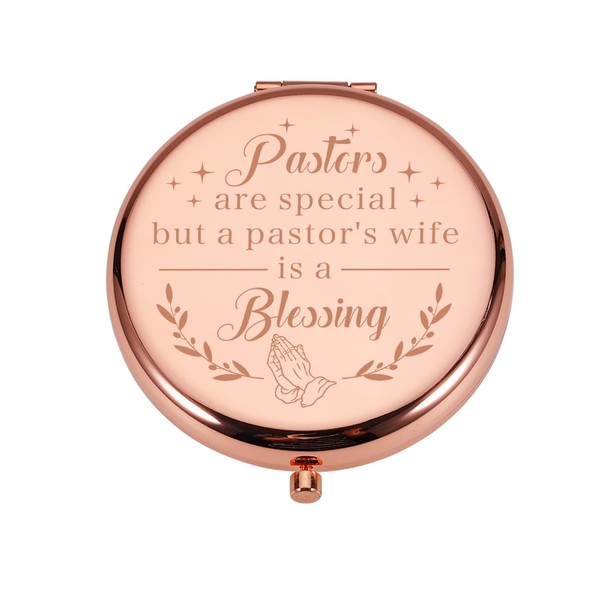 Pastor Wife Appreciation Gifts Stocking Stuffer for Women Thank You Gift Compact Makeup Mirror for Her Religious Gift for Minister's Wife Inspirational Makeup Mirror for Birthday Thanksgiving Gifts