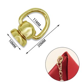 30Pcs Brass Rivet Button Ball Studs Rivets D Ring 360 Rotatable for DIY Leather Collar Belt Handbag Shoes Case Motorcycle Jeans Brass Rivets ect