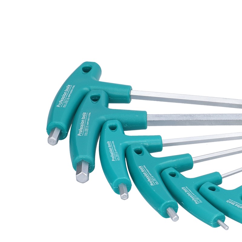 9Pcs Hex Wrench TShape Double Head NonSlip Handle Screw Tightening