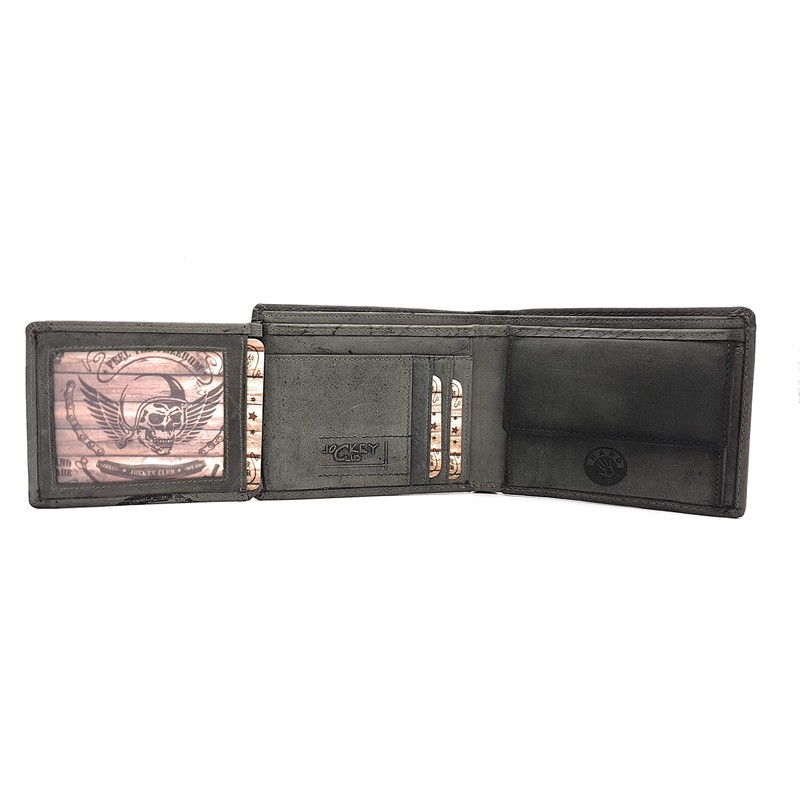 Jockey Club Genuine Leather Biker Wallet Horizontal Hunter Leather Wallet