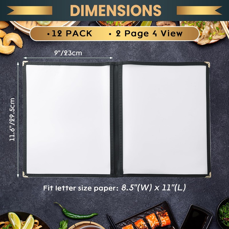 AMGSH 12 Pack Menu Covers 8.5 x 11 Inch, 2