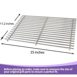 7522 Grill Grates for Weber Spirit 200 Series (with Side Controls), 15" Replacement Grill Grates for Weber Spirit E-200, E-210, Spirit S-200, S-210, Genesis Silver A, 7523 7521 65904 65905