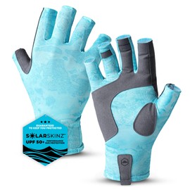 Tough Outdoors UV Fishing Gloves - Fingerless Fishing Gloves Men & Women - UPF 50+ Sun Gloves - UV Protection Kayaking Gloves - Sun Protection Fishing Gloves - Paddling Gloves & Sailing Gloves
