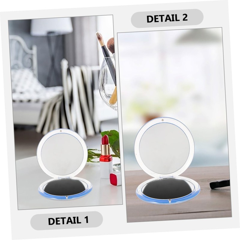 PACKOVE Compact Foldable Makeup Mirror Magnifying Round Pocket Mirror for