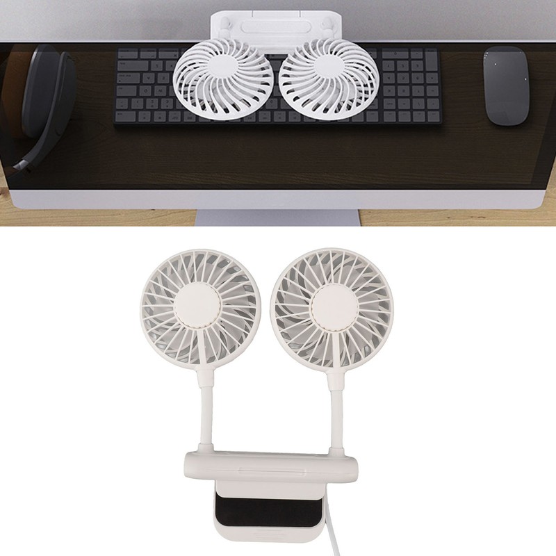 White Desktop Screen Fan with Adjusting Clip 3 Gear 360°