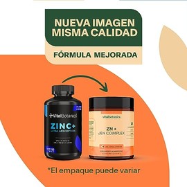 Zinc  Vitamina C cido Ascrbico y Jengibre. Con 180 capsulas de 500mg (6 meses). VitalBotanics. Multivitaminico, Suplementos Alimenticios. Libre de... 
