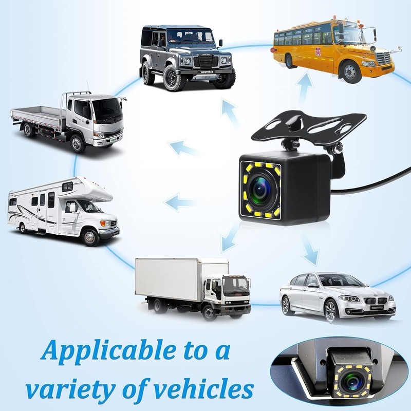 CAMECHO Backup Camera Rear View Camera Waterproof 170° Wide Angle