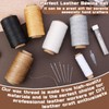 Leather Sewing Waxed Thread, 273Yards 210D and 32Yards 150D White