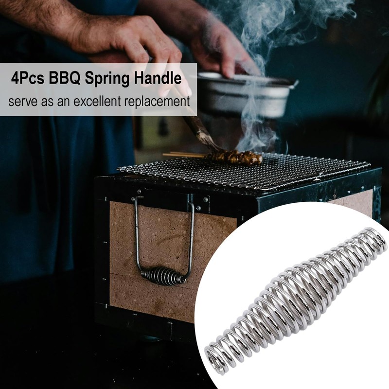 LIFTATAPA 4Pcs BBQ Spring Handle, Stainless Steel Cool Touch Stove