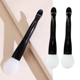 Kuuleyn Facial Mask Brush Silicone Face Mask Brush Mask 10pcs Dual Sided with Spoon Soft Silicone Black Handle Mask Applicator Brush