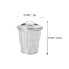 CHILDWEET Compact Metal Trash Can with Lid Small Bedroom Desktop