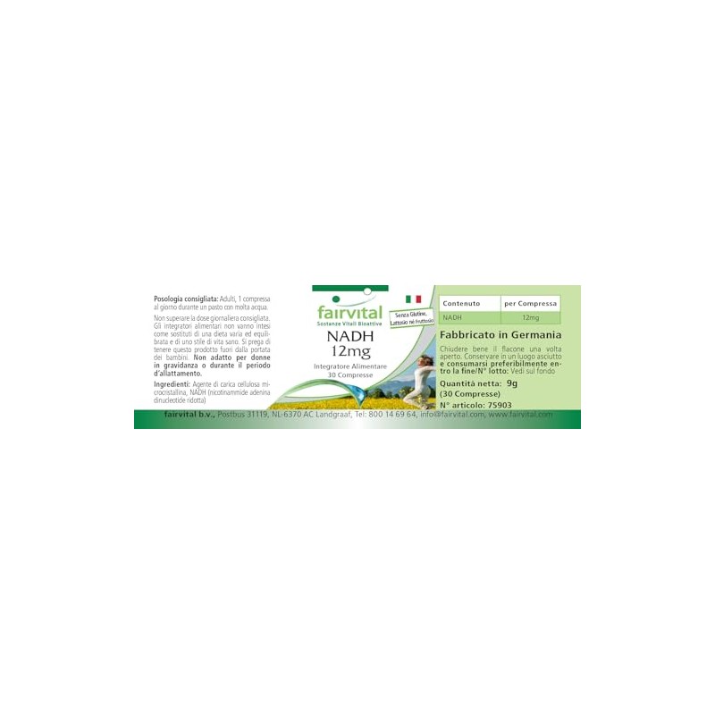 Fairvital | NADH 12mg - 30 Tabletten - HOCHDOSIERT -