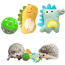 Homedy Crafts 2 PCS Cute Small Animal Accessories Toys and Bell Ball for Hedgehogs, Hamsters, Ferrets, Chinchillas, Cats; Plush, Ball Pet Toys for Hedgehogs; Hedgehog Accessories (S, Animals)