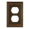 AMERELLE 84DVB Steps Single Duplex Cast Metal Wallplate in Aged
