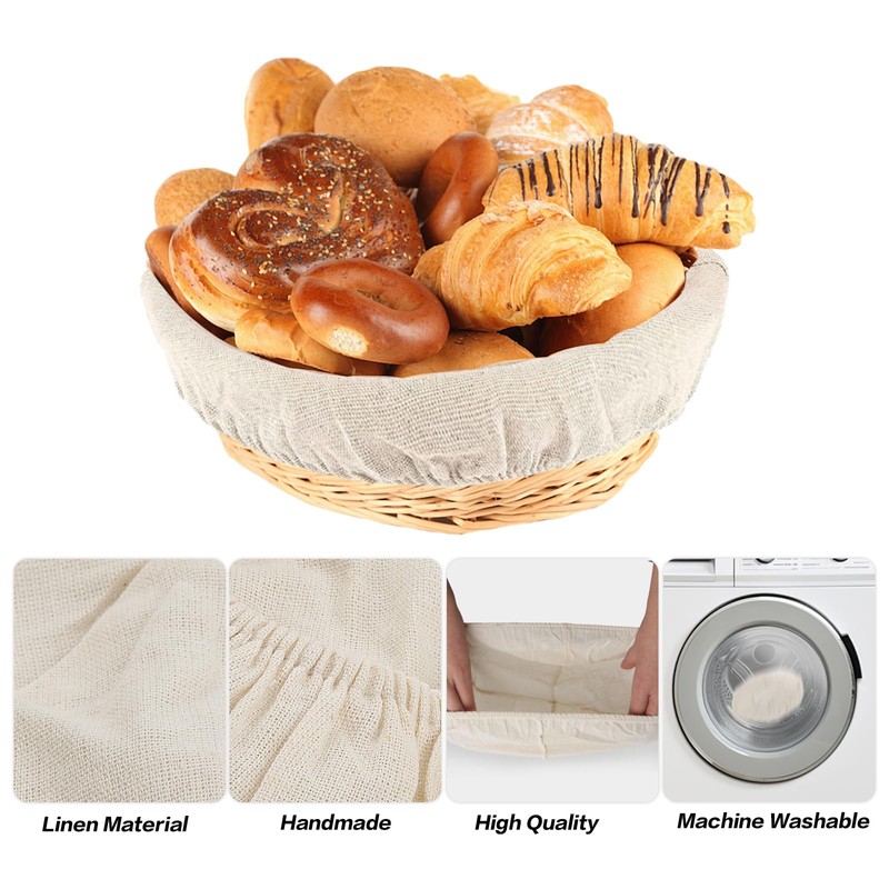 Linen Insert for Proofing Basket, 6 Pieces Linen Insert for