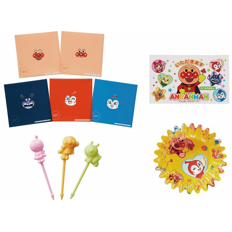 Torne Anpanman Antibacterial Sheet, Bento Cup, Rice Ball, Wrap, Picks,