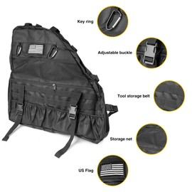 NKCELL POWER Roll Bar Storage Bag with Multi-Pocket Organizer Cargo Bag Saddlebag Tool Kit Bag Compatible with Ford Bronco 2021 2022 2023 2024 4 Door US Flag (2pcs)