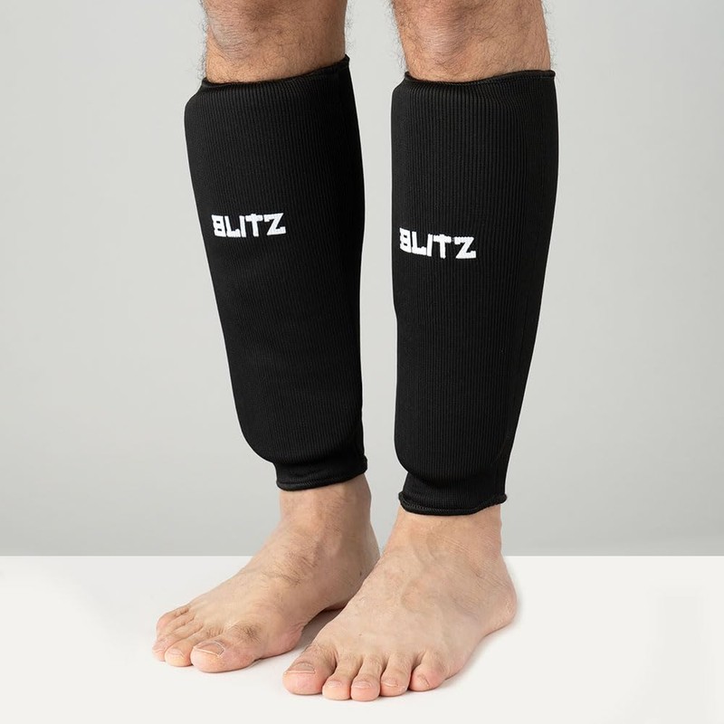 Blitz Elastic Shin Pads - White - Small