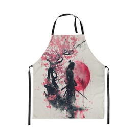 Homewish Rainbow Peace Apron Colourful Love Heart Pattern Chef Apron Cartoon Romantic Geometric Kitchen Apron, black red