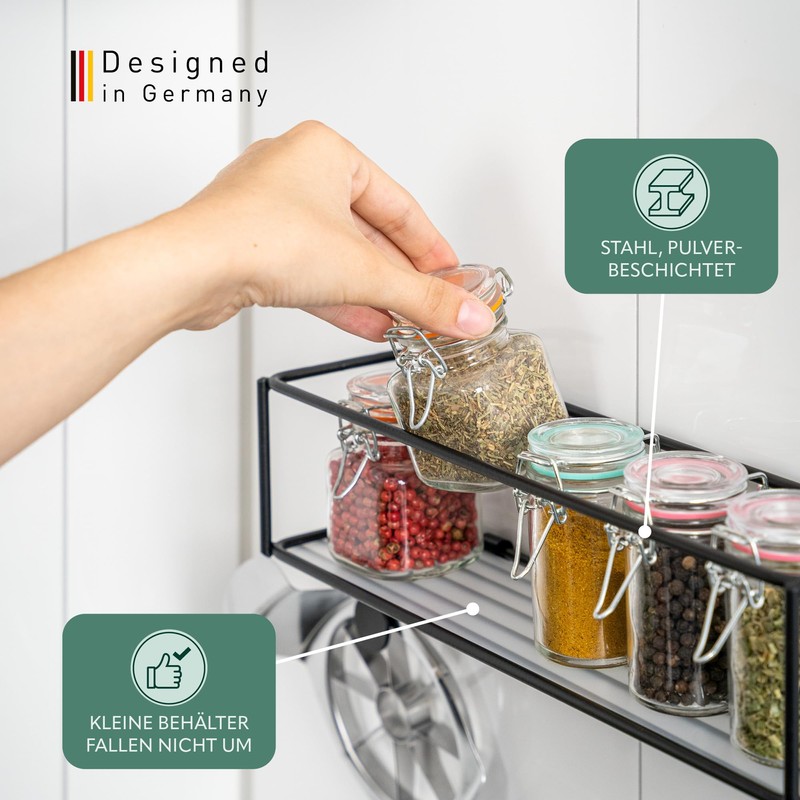 bremermann Wall Shelf with Two Hooks and Shelf, for Gluing