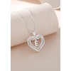 Vito Initial Necklace for Women, Double Heart Cubic Zirconia Letter