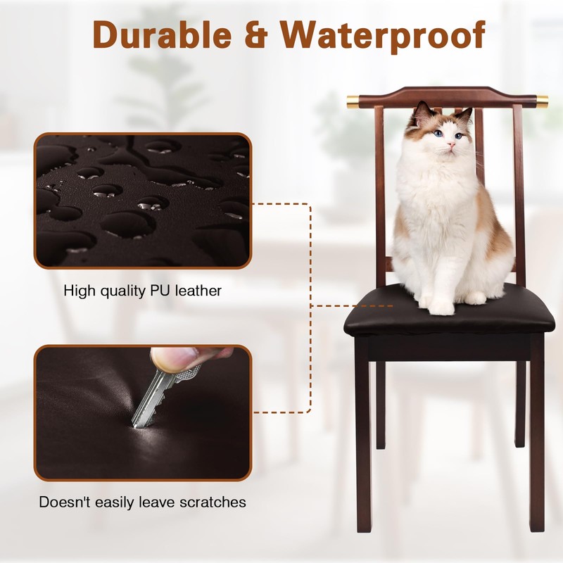 WUSOUPU Leather Seat Covers for Dining Chairs Waterproof Chair Seat