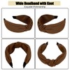 Brown Headband Top Knot Headbands for Women Non Slip Fashion