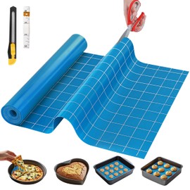 Tapete de silicona para hornear, 12 x 10 pies, bandeja de cortar sin pegamento, reutilizable, para masa y pastelería, rollo de silicona antideslizante para freidora de aire, secadora de congelación