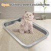 Fhiny 4Pack Stainless Steel Kitten Litter Box, Small Size Low