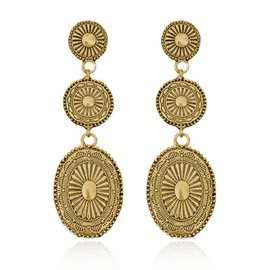 Gold Western Earrings Outfit for Women Vintage Gold Western Jewelry Dangling Country Concert Outfits for Women Westerns Jewelry Accessories