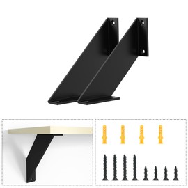 SPOROOT Shelf Bracket, Black, Shelf Angle 10 cm, 90° Triangle Support Iron Shelf Bracket for Angle Shelf (Pack of 2)