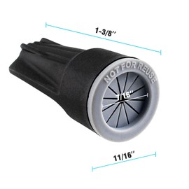 Litoexpe 50 Pieces Waterproof Wire Connectors, Waterproof Wire Nuts Black Direct Burial Wire Nuts for Outdoor Landscape Lighting, Irrigation Valves, 1-3/8 x 11/16 Inch