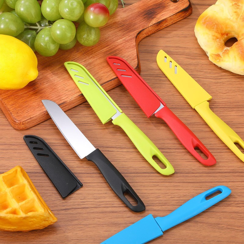 Lothee 20 Pcs Paring Knife Bulk, 5 Colors Fruit &