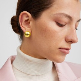 Gold Dot Earrings Minimalist Dainty Earrings Round Stud Earrings for Women Christmas Birthday Jewelry Gifts for Wife