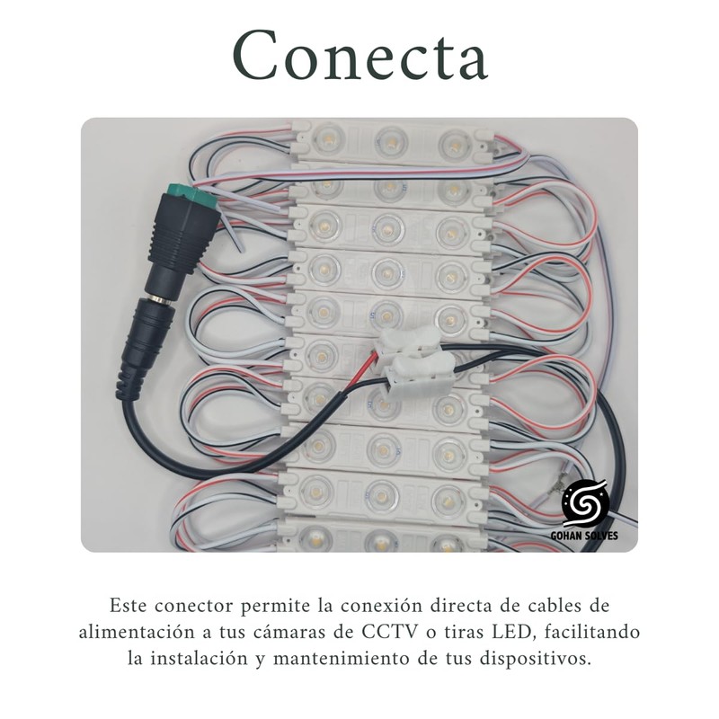 10 Conectores Adaptador Macho Cable para Cámaras de Seguridad e