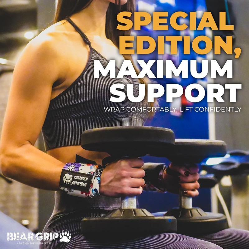 BEAR GRIP SPECIAL EDITION Premium weight lifting wrist support wraps
