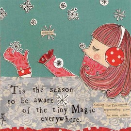 Ideal Home Range Cocktail Decorative Paper Napkins, Curly Girl Design Tiny Magic, 20 Count