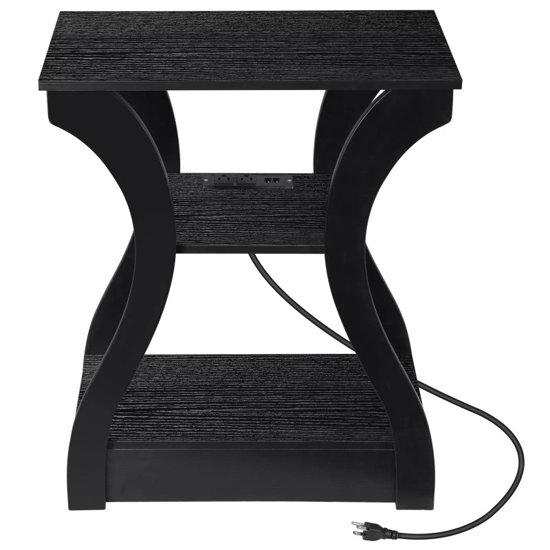 Segawe 3 Tier End Table with Charging Station Side Table