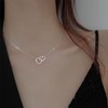 ALRNBY Silver Necklaces for Women Double Heart Necklace Gold/Silver Dainty