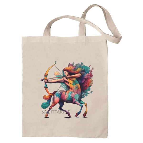 rainUP Ecological 100% Natural Cotton Tote Bag with Zodiac Sign,