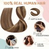 Elailite Real Hair Clip-In Extensions 1 Weft #4P27 Medium Brown