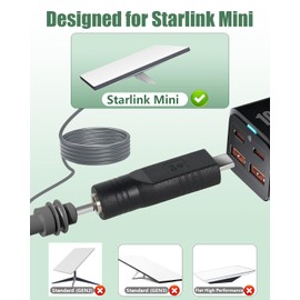 for Starlink Mini Power Cable USB C to DC Adapter,DC Female to Type-C Male Power Cord Adapter,Starlink Mini USB C Accessories USB-C PD DC 5521 5.5mm Adapter Connector for Starlink Mini Satellite (2)