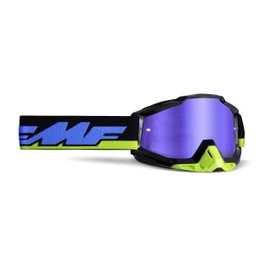 FMF PowerBomb Talladega MX Offroad Goggles Black/Purple w/Blue Mirror Lens