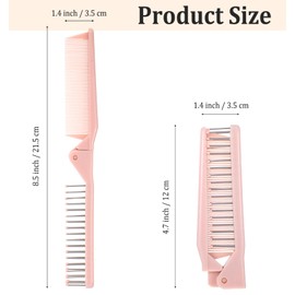 Pack of 3 Foldable Comb, Folding Brush, Mini Foldable and Beard Comb, Small Hair Brush for Travel and Everyday Life, Pocket Comb Set, Lightweight and Compact (Green, Pink, Blue)