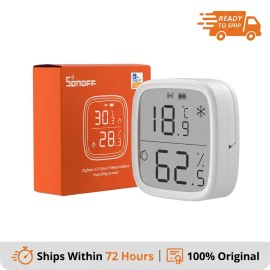 Sonoff SNZB-02D  Large LCD Screen Zigbee Smart Temp Humidity Monitor Alexa Google Home Support App PC Materialcolor: White, model number: snzb-02D, plug type: Universal