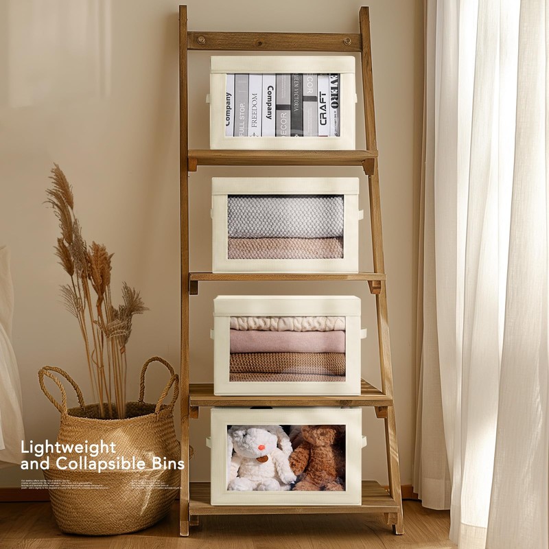 Homsorout Storage Bins Closet Storage - Bins with Lid, Stackable