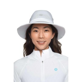 Coolibar UPF 50+ Men's Women's Matchplay Golf Hat - Sun Protective (XX-Large- Silver/White)
