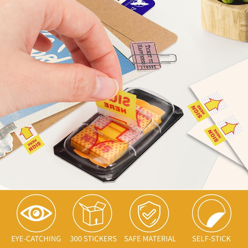 300Pcs Sign Here Tabs Stickers Sign Here Post Its Flags
