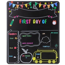 NUOBESTY First Day of School Double-Sided Blackboard Back to School Chalkboard Sign for Kids Classroom Supplies