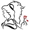 Beauty and The Beast Red Rose, Die Cut Vinyl Decal,